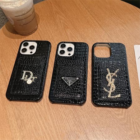 Dior Prada yslクロコダクカードスマホケース， iphone16 plus/14 /13 pro メタマルチ iphone ケース ハイ ブランドdior 