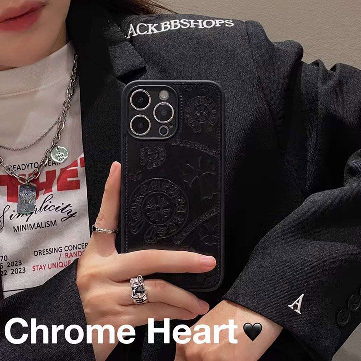 iPhone 14pro max chromehearts 風 ケース革