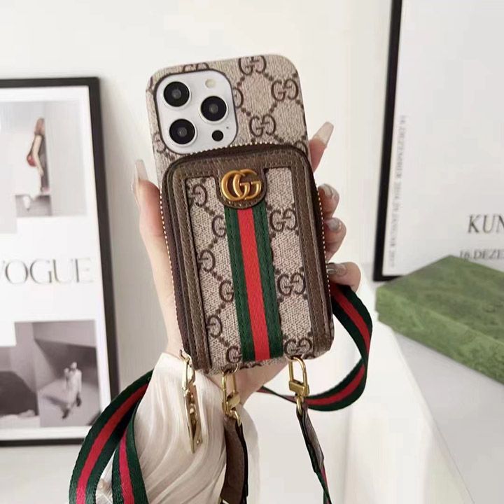 ブランド gucci iPhone 15/14 ケース斜めがけ