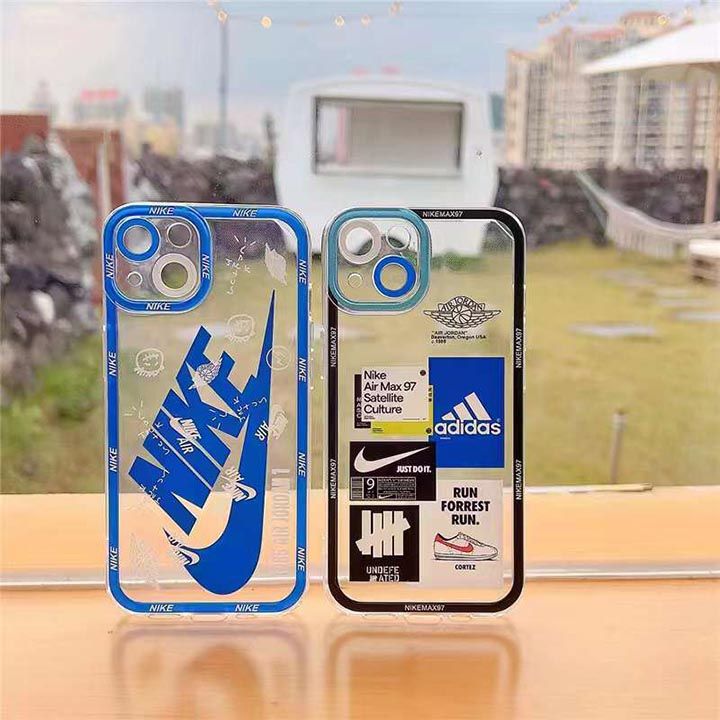 潮標nike ナイキ携帯 ケースiphone16 pro  ブルー透明