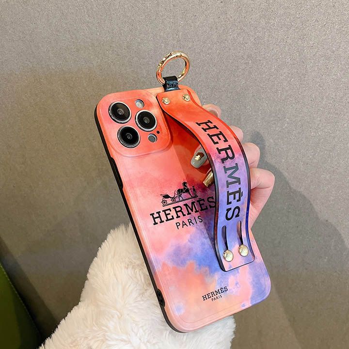 hermes エルメス携帯ケースiphone手首ベルトつや消しカラフル韓国 風