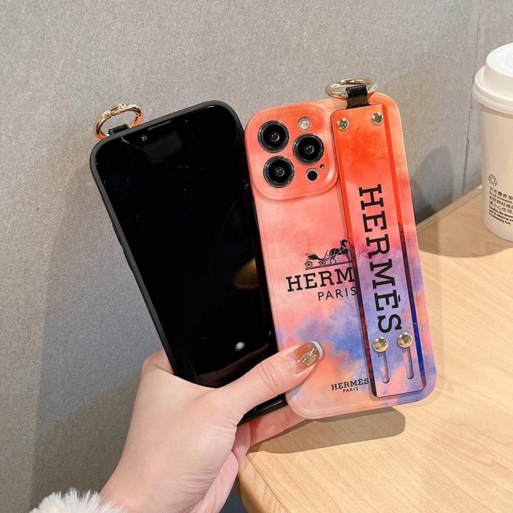 hermes エルメス携帯ケースiphone手首ベルトつや消しカラフル韓国 風