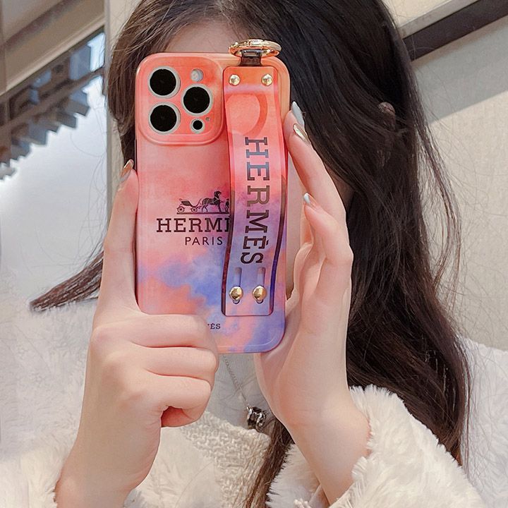 hermes エルメス携帯ケースiphone手首ベルトつや消しカラフル韓国 風