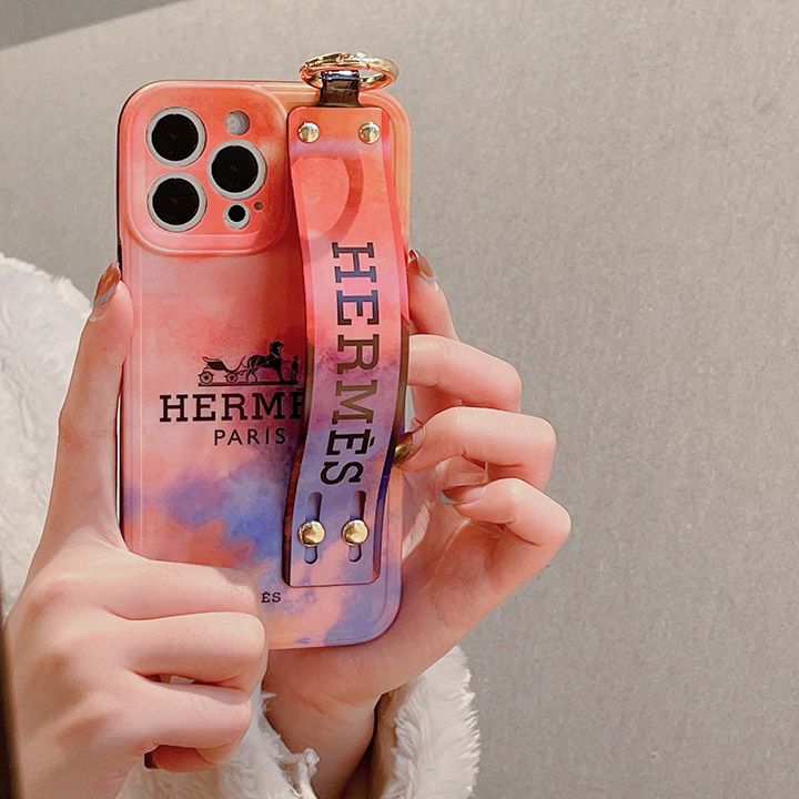 hermes エルメス携帯ケースiphone手首ベルトつや消しカラフル韓国 風