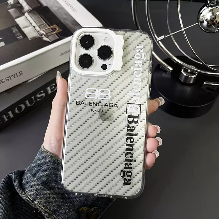  balenciaga黒ホワイ 薄型 iphone 15/14/13 pro ケース